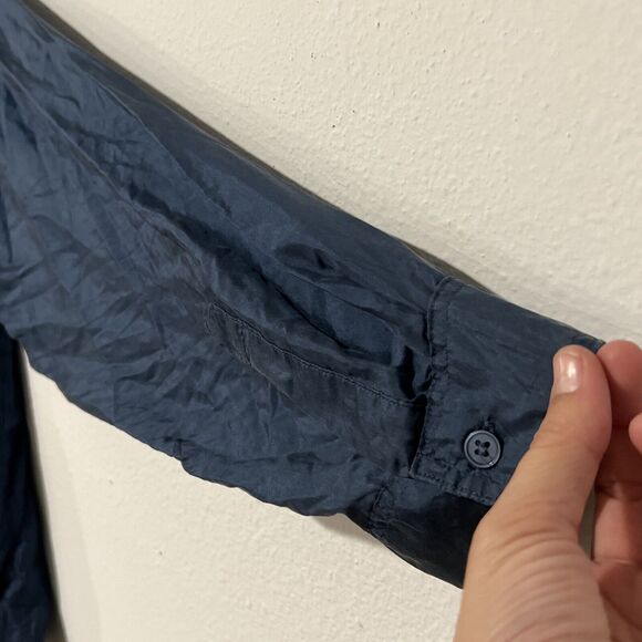 VTG Substudio Shirt Adult XL Blue 100% Silk‎ Button Up Long Sleeves Pockets NWT - Picture 16 of 16